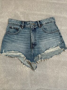 Zara Distressed Light Blue Denim Cutoff Shorts